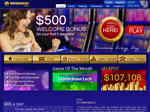 WinADay Online Casino Make Over