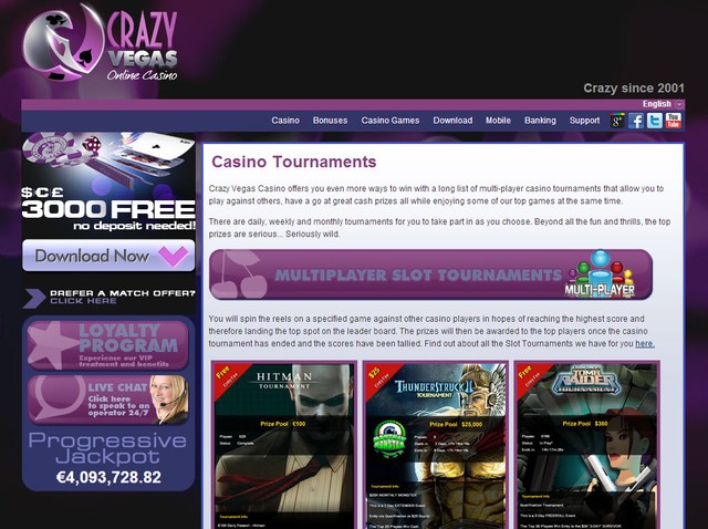 New Freeroll Tournament at Crazy Vegas Casino