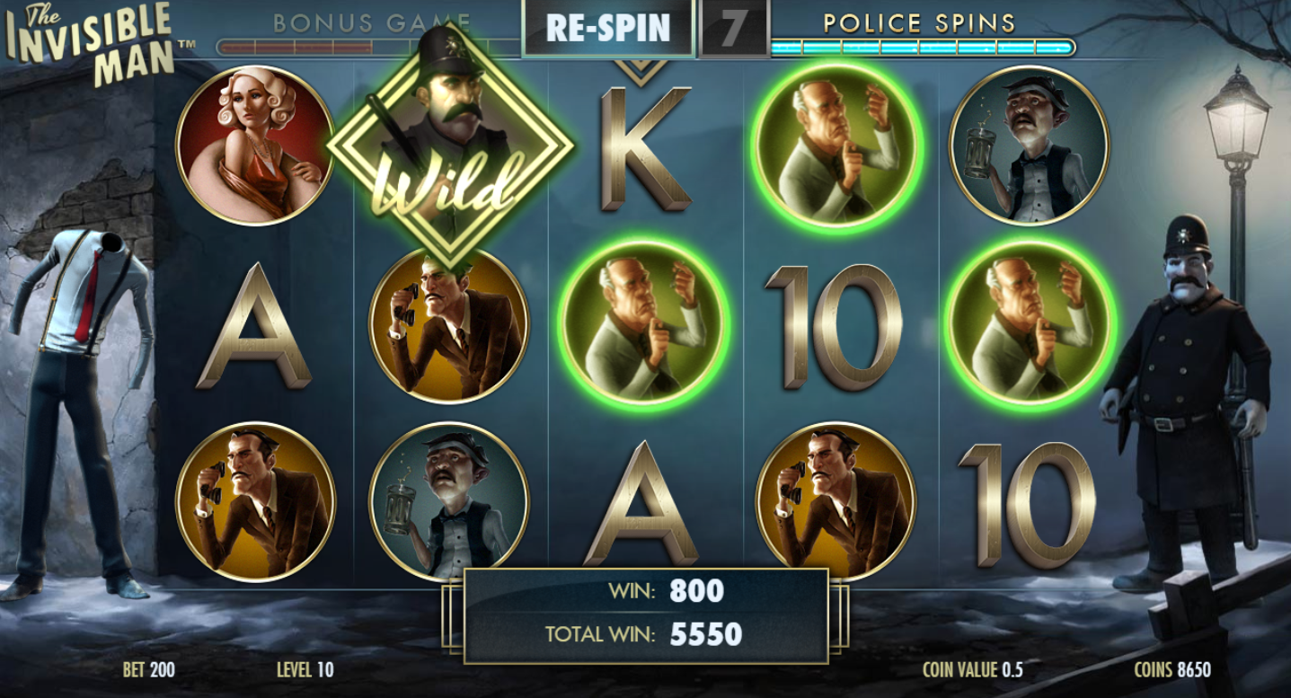 The Invisible Man Slot Machine from NetEnt Out Now